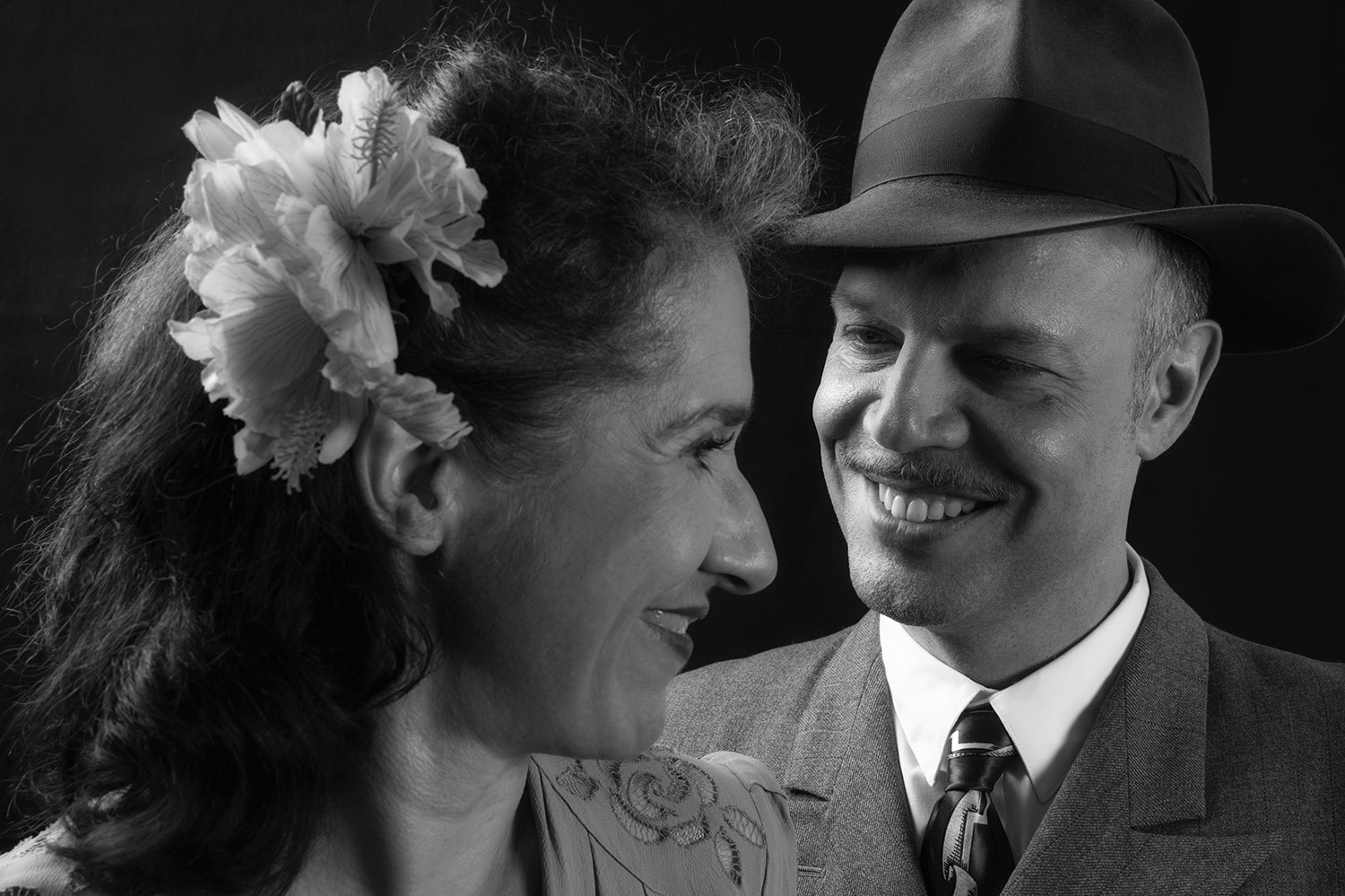 Vintage Portrait eines Paares in schwarz-weiß im Blog des Fotograf aus München